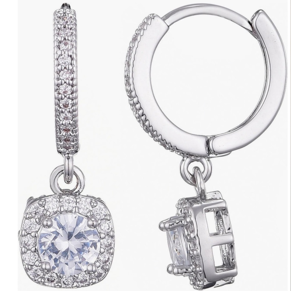 Dazzling Silver Crystal Drop Earrings